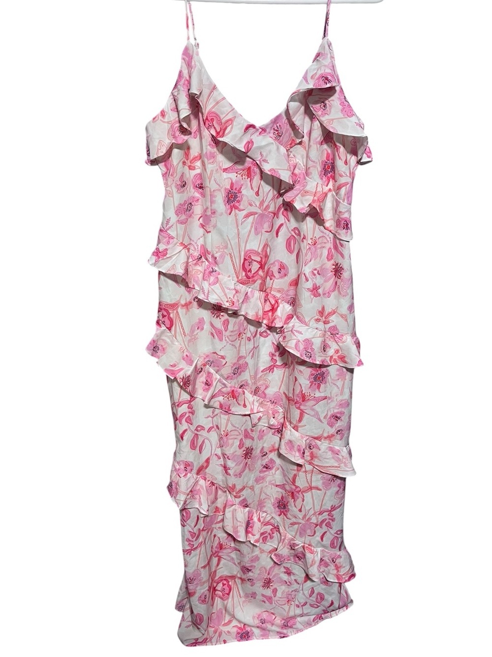 Here Comes The Sun Pink Ruffle Maxi Dress. - Picture 4 of 6